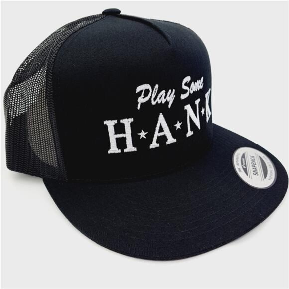 70s Country Western Play Some Hank Williams Mesh Flat Bill Snapback Hat Cap Retr